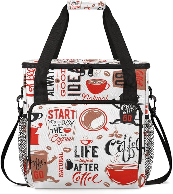 Coffee Maker Carrying Bag Compatible with K-Mini or K-Mini Plus, Single Serve Coffee Brewer Portable Storage Bag with Pockets, Storage Tote Case With Shoulder Strap