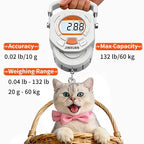 Fishing Scale 132lb/60kg Luggage Scale Digital Fish Scale with Backlit LCD Display, Fish Weight Scale Luggage Weight Scale Hanging Scale with 4 Units USB Cord, Fishing Accessories Fishing Gift