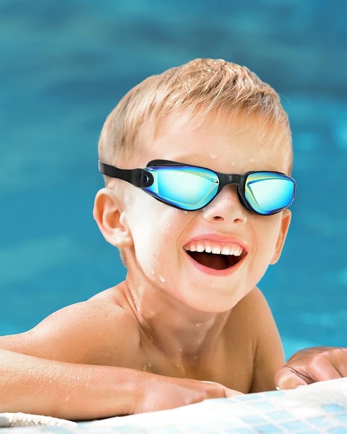 Aegend Swim Goggles for Kids Youth 3-14 Anti-Fog Anti-UV Comfort Fit Goggles for Swimming