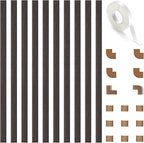 Delamu 157in Cord Covers for Wires on Wall, One-Cord Cord Hider, TV Cord Hider for Wall Mounted TV, Wire Hider Wire Covers for Cords on Wall, Cable Management for Home & Office, W0.55 H0.4in, DarkWood