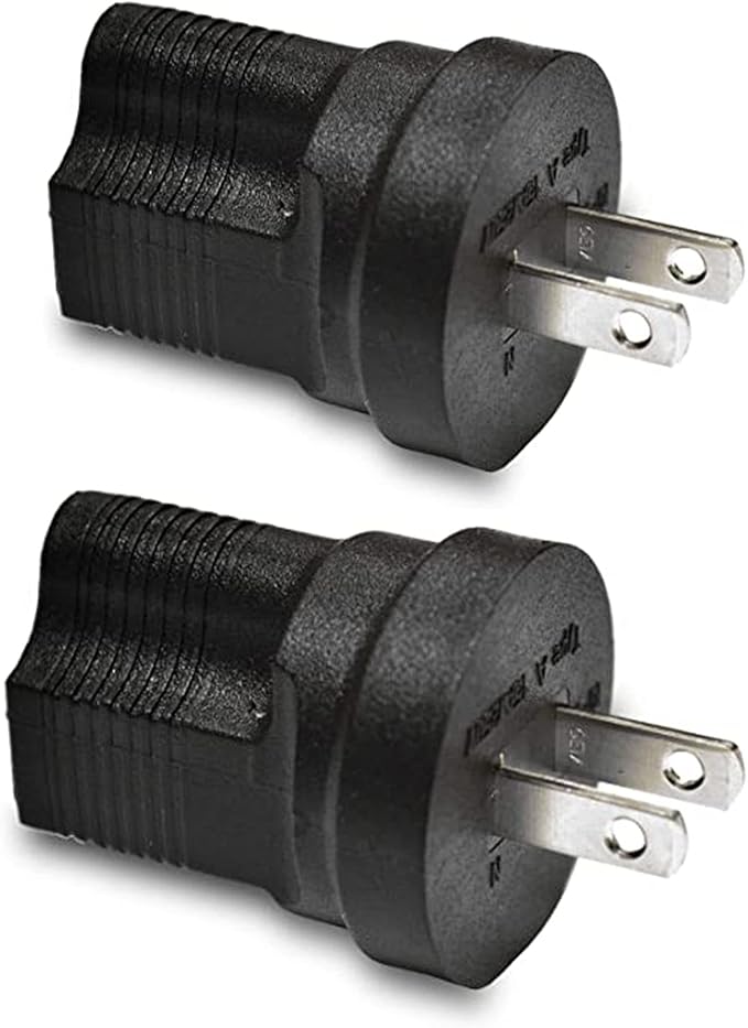 Ceptics Japan, Philippines NEMA 1-15 Travel Power Plug Adapter Accepts NEMA 5-15R - ETL Certified - Industrial Grade (IG-6-2PK)