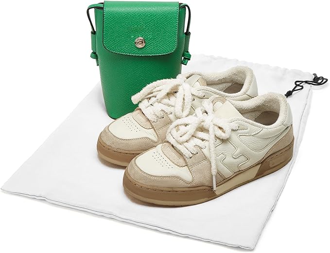 LAKE OF FIRE 4-Piece Travel Shoe Bags for Packing, 17.7" x 13.8" Dustproof Shoe Bags with Drawstring Closure,Washable & Reusable(White)
