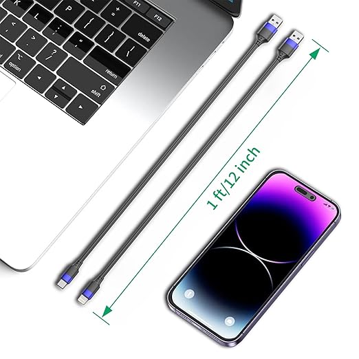 1ft Multipack Short iPhone Charger Cable for iPhone 14 13 12, Bulk Short USB A to USB C Cable 12 inch for Charging Station Compatible with iPhone 15 Samsung Galaxy S20 S10 Note 20 10, 10 Pack Mixed