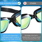 Flutesan 6 Pack Swim Goggles for Adult Anti Fog Swimming Glasses with Ear Plugs Nose Clip No Leaking Full Protection Goggles