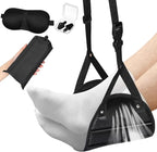 Yerliker Airplane Foot Hammock(Memory Foam) with Earplugs and Eye Mask Travel Necessities Adjustable Airplane Desk Foot Rest for Long Trip Pain and Swelling Relief(Black)