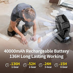 Socool 40000mAh Camping Fan Rechargeable, Battery Operated Portable Outdoor Fan Remote, 136Hrs & 4-Speed Cordless Oscillating, Table Fan with Light & Timer for Tent RV Jobsite Hurricane Power Outage