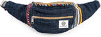 Freakmandu Eco-Friendly Boho Hippie Style Hemp Fanny Pack Blue Hip Waist Bag for Hiking Running Jogging (Azure)