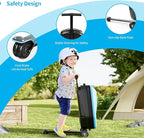 TABU 21" 3-D Hardshell Scooter Suitcase for Kid & Adult, Foldable Carry-on Scooter Luggage for Age 4-15, Multifunctional Ride On Lightweight Luggage with Telescopic Handle, Light Blue