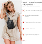 LATMAP Sling Bag For Women Faux Leather Small Casual Daypack Backpack Fanny Pack Crossbody Chest Bags Purse
