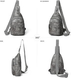 LATMAP Sling Bag For Women Faux Leather Small Casual Daypack Backpack Fanny Pack Crossbody Chest Bags Purse