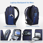 17.3 Inch Laptop Backpack for Travel Work Office College, 30L Water Resistant Casual Daypack, Lightweight Computer Backpack for Men Women, Business Laptop Bag with USB Charging Port - Blue