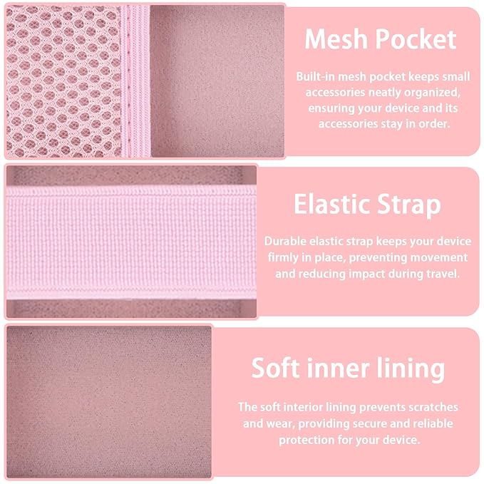 Hard Carrying Case for medicube Booster Pro 6-in-1 Real Glass Glow Beauty Massager, Shockproof EVA Storage Organizer with Mesh Pocket, Portable Travel Case, Pink