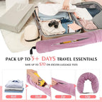 Stuffable Travel Pillow, Stuffable Neck Pillow for Travel, Neck Pillow Stuffed with Clothes Storage - No Extra Baggage Fees, Fits 5+ Days of Travel Essentials, No Filler (Pink)