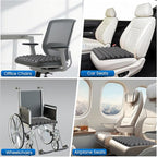 Travel Cushion, Airplane Seat Cushion for Long Flights, 56 Bubbles Portable Car Seat Cushions for Office Chair, Wheelchair, Camping, Home Living (Grey)