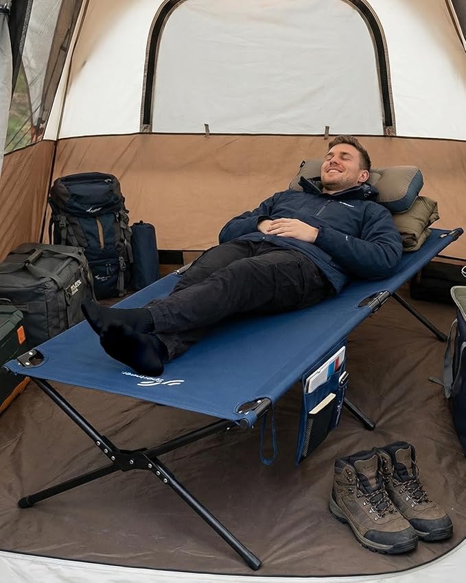 Sportneer Camping Cot, Military Cot Portable Camping Cots for Sleeping 78.3"x28.7"x14.6" Heavy Duty Folding Bed for Adults Teen Outdoor Travel Camping Tent Lounge Office Support 330 Lbs