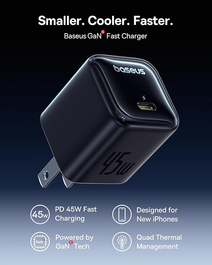 Baseus Power Bank & 45W USB C Charger Block 2 Pack