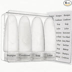 Dot&Dot Leak Proof Travel Bottles - Tubes for Liquid TSA Approved 3oz Silicone Toiletries Travel Shampoo & Conditioner Containers with Labels