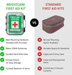 Large Wall Mountable & Portable First Aid Kit Cabinet for Business, Office, School, Warehouse & Workplace Safety – OSHA Compliant Emergency Medical Supplies with Tilting Shelves & Mounting Hardware