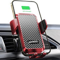 JOYMASS Wireless Car Charger, 15W Fast Charging Auto Clamping Car Charger Cell Phone Holder Mount Vent for iPhone 15 14 13 12 Mini Pro Max 11 XR, Samsung Galaxy S23 Ultra S22 S21+ Note 20, etc - Red