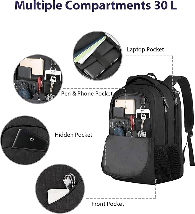 MATEIN 17 Inch Work Laptop Backpack, Large College Computer Bookbag with TSA Laptop Compartment, Water Resistant Business Travel Backpack with Anti Theft Pocket, Graduation Gifts for Men Women
