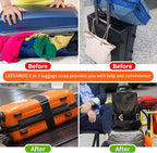Luggage Straps for Suitcases Add a Bag Luggage Strap, 2-in-1 Travel Belt for Luggage Straps Travel Belt Over Handle for Carry On Bag Adjustable Suitcase Belts, Airport Travel Accessories Black