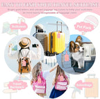 Personalized Initial Luggage Tags for Suitcase, Pink Leather Cute Luggage Tags with Privacy Cover Name Card, Embroidered Custom Monogrammed Luggage Tag Travel Bag Baggage Tags Gifts for Women Kids(C)