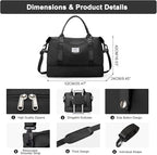 HYC00 Travel Duffel Bag,Carry-on Overnight Weekender Bags for Women,Sports Tote Gym Bag with Wet Pocket