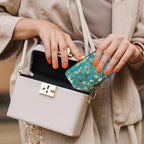 Credit Card Holder, Mini Aluminum Card Wallet RFID Blocking Slim Metal Hard Card Case for Women Men, Almond Blossom