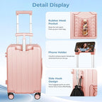 20" Ride-On Luggage with Child Seat, Hardside Carry-On Suitcase with 360° Silent Spinner Wheels, TSA Lock, & Dual Telescoping Handles for Kids & Adults & Busy Moms