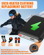 CYCYHEAT Battery Pack for Heated Gloves Scarf Socks and Heating Slippers, 5V2A Heated Clothing Replacement Battery Pack