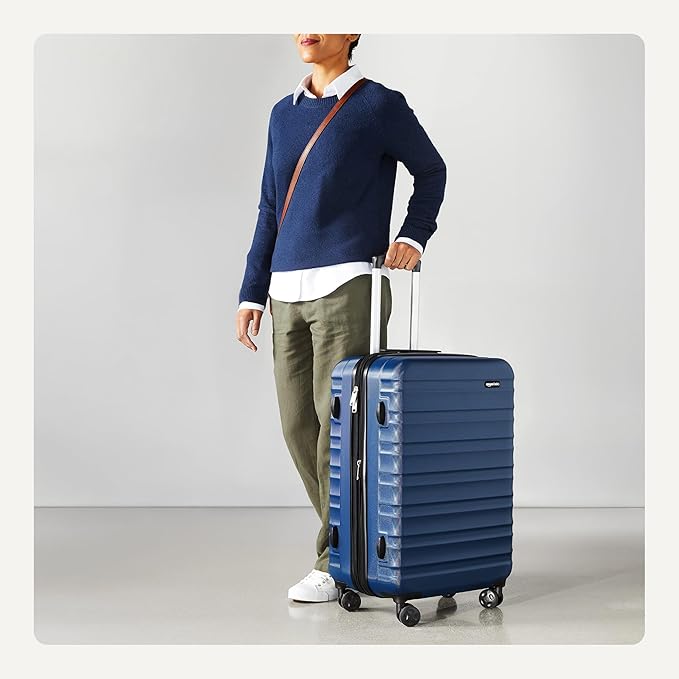 AmazonBasics 68 cm Navy Blue Hardsided Check-In Trolley