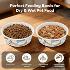 40 Pack Disposable Dog Bowls, 16 oz Paper Pet Bowls for Cats & Dogs, Disposable Cat Food Bowls for Dry Wet Food & Water, Travel Feeding Bowls for Small Medium Pets