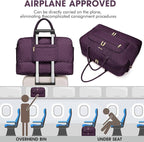 Large Women Travel Duffle Bag - Carry on Overnight Weekend Travel Duffel Tote Gym Bag with Wet Pocket Toiletry Weekender Overnight Bag for Travel Business Trips Sports Hospital 3 Pcs Set