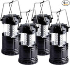 KPKJOO Lantern Collapsible Camping Light, Battery Operated Lanterns LED Super Bright for Power Outages Indoor Emergency Outdoor Camping Hiking Kit (4, LED)