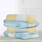 CLOWOOD Plush Oversized Beach Towel - Cotton 40 x 70 Inch Large Thick Yellow Striped Cabana Pool Swimming Towel