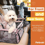 Petbobi Small Dog Car Seat, Dog Car Booster Seat for Small Medium Dogs 5-15 lbs, Foldable Front Seat Safety with Sturdy PVC Tube Frame, Breathable Mesh, Leopard Print