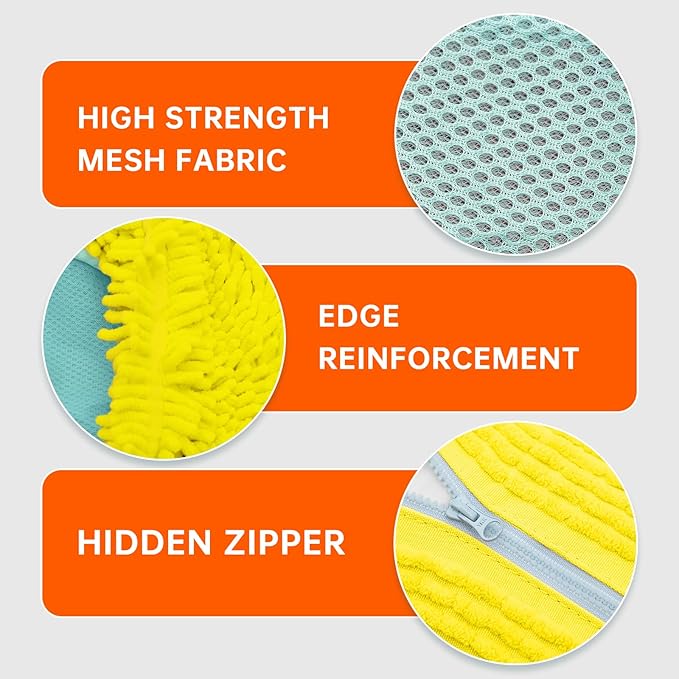 2PCS Shoe Washing Machine Bgs,Laundry Shoe Bags for Washer and Dryer, Reusable and Durable Zipper Sneaker Shoe Washing Bag, Tennis Shoe Cleaning Bag for All Shoe Types (Yellow)