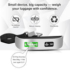 Digital Luggage Scale for Travel, Hanging Suitcase Weight Scale with High Accuracy ±0.35oz/10g, 110lb/50kg Capacity, Backlit Display, Auto-Lock, Portable Bag Scale to Prevent Overweight Fees