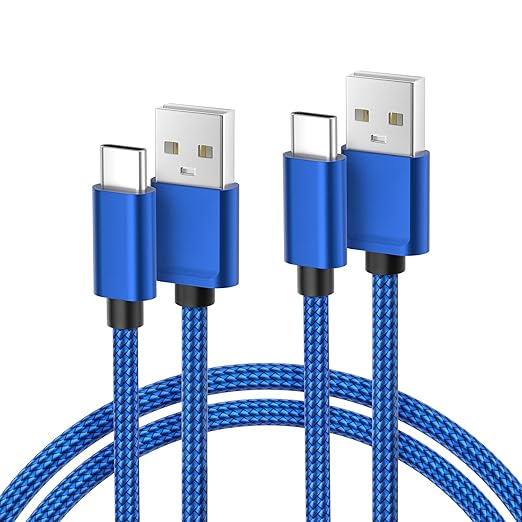 Basesailor for iPhone 17 16 Pro Max Charger Cord,USB to USB C Cable,Type C Charging Power Cord for Apple 17e 15 iPad 10 Air 4 5,Samsung Galaxy S26 S25 S24 S23,Blue,2Pack 10FT(3M)