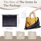 Vonty 3 Pack Silky Dust Bags for Shoes and Purses, Satin Drawstring Bag for HandBags Boots - Black Shoe Bag Silk Dust Cover Bag Protector Travel Storage Pouch(19.6 x 15.7 In)