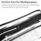 PACKISM TSA Approved Toiletry Bag 3 Medium - Quart Size Clear Makeup Bag for Carry On, Airport Security Compliant Clear Travel bag for Toiletries with Reinforced Seams, Black White Grey