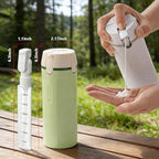 4 in 1 Travel Dispenser, Travel Bottles for Toiletries, Squeeze Leak Proof Dispenser Bottles with Scale and Label for Shampoo Lotion Shower Gel, Suitable for Travel, Camping and Gym(2 PC, Mixed)