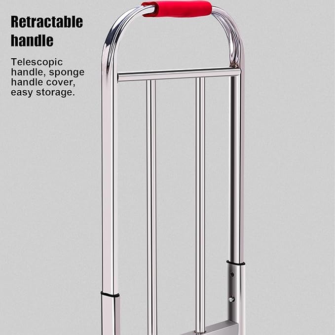 Heavy Duty Folding Hand Truck Luggage Cart & Sack Barrow Versatile Shopping Trolley & Household Porter for Easy Transportation (Size: 80 105x32x30cm)