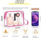 Icramsy Clear Makeup Bag,2 Pack TSA Approved Toiletry Bag Travel Toiletry Bag Hanging Makeup Cosmetic bag for Women Men (ROSY)