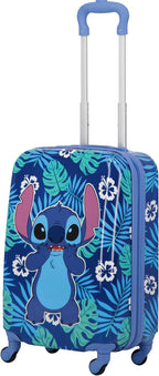 FUL Disney Stitch 21 Inch Kids Carry On Luggage, Hardshell Rolling Suitcase with Spinner Wheels, Blue