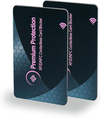 KF-Premium RFID Blocking Card (2 Pack) - Ultra Thin Debit & Credit Card Protector for Travel & Passport - Anti Theft & Fraud Contactless NFC Blocker - Wallet Defender for Men & Women - Pink