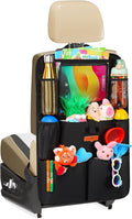 SURDOCA Upgraded Car Organizer with 11-inch Tablet Holder, 8 Pockets, Car Seat Protector for Road Trips - Car Storage and Organizers for Kids