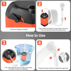 Portable Shower for Camping with 7800mAh Battery, Rechargeable Camping Shower with Intelligent LED Display, 3 Spray Modes, IPX8 Waterproof Outdoor Camp Pump for Hiking, Travel, Car, Pet