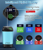 WADEO Portable Shower for Camping, Outdoor Electric Shower Rechargeable Pump with Intelligent Digital Display, Camping Shower Head Nozzle for Camping, Hiking, Traveling, Washing
