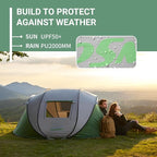 EchoSmile Pop Up Camping Tent, 2/4/6 Person Easy Setup Tent, Water Resistant Dome, Portable with Carry Bag